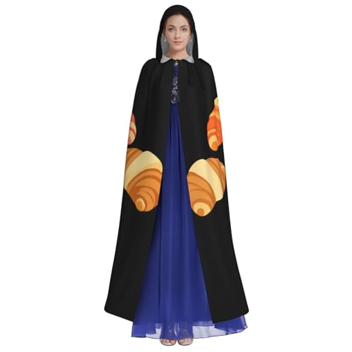 Chaqueta larga con capucha y divertido estampado de cruasanes 2