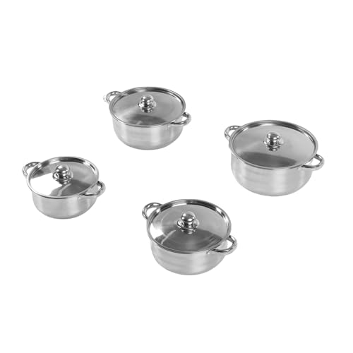 Ensemble de marmites en acier inoxydable pour ragoût volumineux et soupe - 4