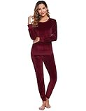 【Super Weich und Warm】 Dieser Hausanzug aus angenehme leichte, aber wärmende Velours Qualität in toller Samtoptik trägt sich angenehm.Dank der lässigen und sportlichen Passform sitzt der Homewear-Anzug super bequem. Nach dem Sport oder als Hausanzug, einfach sehr tragbar.