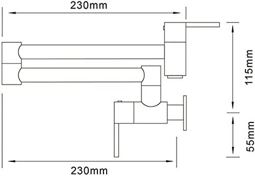 Robinet de cuisine pliable en laiton brossé titanium pour évier compact