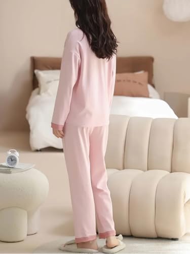 Image of Celary Women's Korean Night Suit Set | Round Neck Full Sleeve Top & Printed Ankle Length Pyjama | Skin-Friendly Fabric Soft Breathable Stretchable Loungewear | M to 2XL