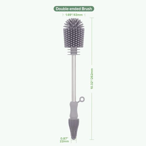image for Haakaa Silicone Cleaning Brush - Baby Bottle Brush Cleaner for Breast 