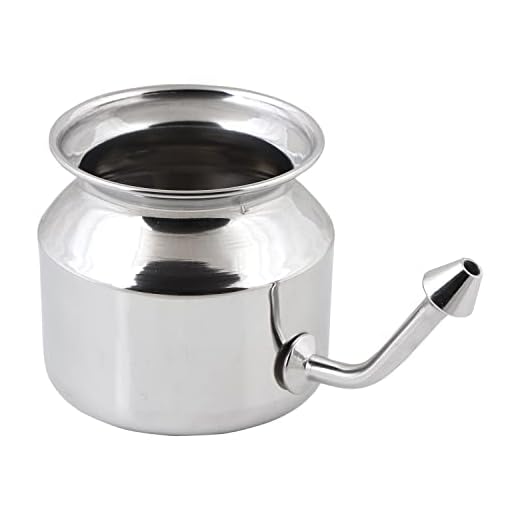 Qimacplus Pure Stainless Steel Neti Pot for Sinus Congestion