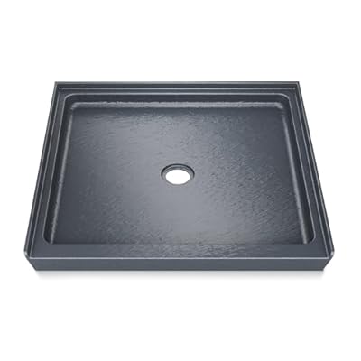 CKB Shower Base, 36 Inches L x 36 Inches W Single Threshold Shower Base with Center Drain, Gray Arylic Shower Base with Non slip