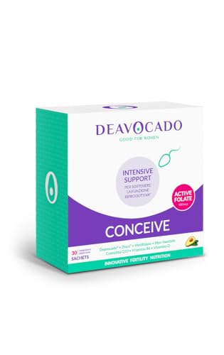 Deavocado Conceive | Integratore Donna Fertilità e Pre-Concepimento | Avocado Fermentato, Myo-Inositolo, Metilfolato, Vitamina D, B12 | 30 Bustine | Senza Glutine e Lattosio