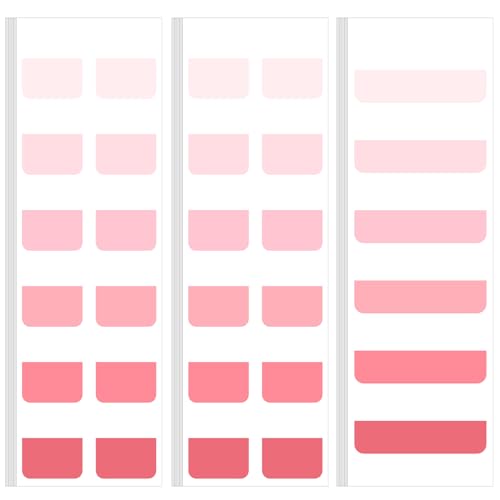 Janlaugh 300 Pcs Sticky Index Book Tabs Bible Tabs Gradient Repositionable Page Tab Labels for Notebooks File Classification(Pink)