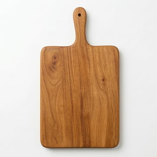 Image of Single Piece Solid Acacia Wood Reversible Cutting Board - Natural Finish Wooden Chopping Board, Serving Tray 38x23x2 cms Handmade (CHB)