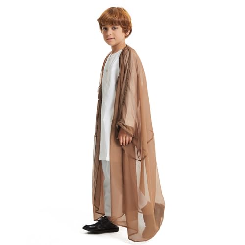 Thobe boutonnée à capuche enfants pour prier confortablement - 5