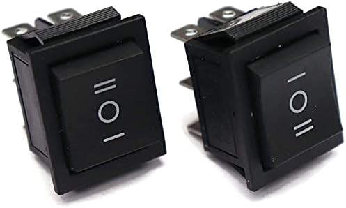 ILT Retail - (PACK OF 2) Black Rocker Button switch DPDT 3 Position ON ...