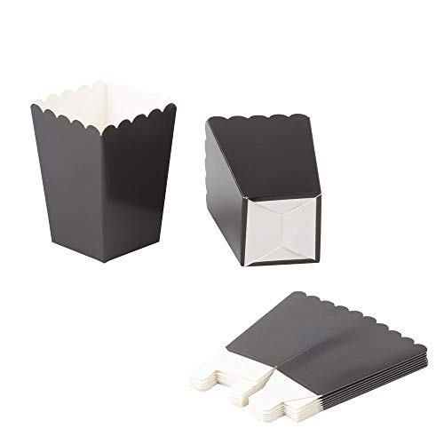 Image of We Moment Black Popcorn Boxes Cardboard Container For Party Supplies,Pack of 36