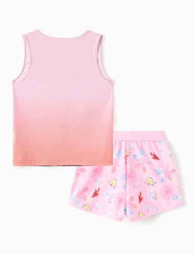 Image of Disney Stitch丨 Frozen丨 Minnie Mouse丨Princess丨Winnie Tank Top+Dolphin Shorts Girls Outfits Workout Athletic Set Summer
