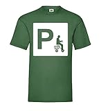 Generisch Aparcar con Andador Rollator Hombre Camiseta - shirt84 - Verde Botella, S