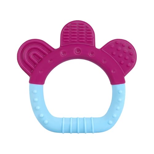 Image of Infantso Non-Toxic Food-Grade Silicone Baby Teether, BPA-Free for Pain-Relief Easy Teething, for 2+ Months Babies (Ring Blue)