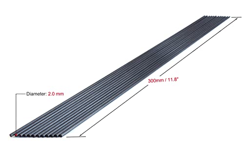 Cncarbonfiber CARBONROD2.0-12P 12Pcs 2.0Mm Carbon Fiber Rods 2.0X300Mm,Solid Carbon Fiber Tube thumb #2