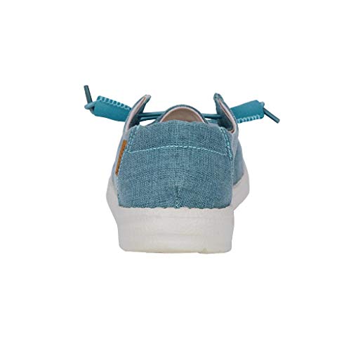Image of HEYDUDE Women's Wendy Chambray Aqua Size 12 | Women's Shoes | Women's Lace Up Loafers | Comfortable & Light-Weight