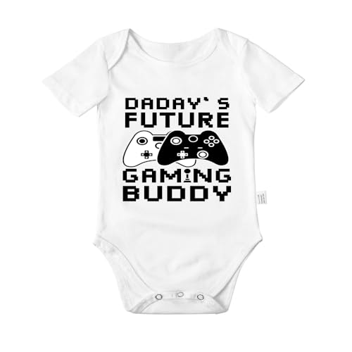 Image of Avuzcemk Daday's Future Gaming Buddy Bodysuits, Funny Baby Clothes, Cute Boys Girls Infant Cotton Romper Outfits 0-24 Months