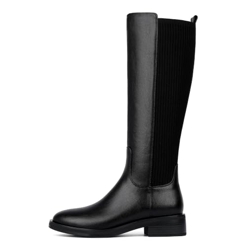 Image of Modatope Knee High Boots Women Round Toe Chunky Heel Fall Boots