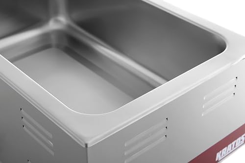 Kratos Commercial Electric Countertop Food Warmer/Portable Steam Table Food Warmer, 120V, 1200 Watts, Stainless Steel, Fits 12" x 20" Food Pan (28W-168)