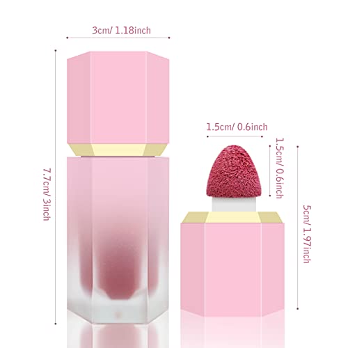 Befivecok Liquid Blush For Cheeks, Soft Cream Blush With Cushion Applicator, Dewy Finish Matte Velvet Texture, Natural-Looking, High-Pigmented Blendable, Long-Wearing Skin Tint Blush Makeup | #07 Elegant-Deep Rose #TOP1