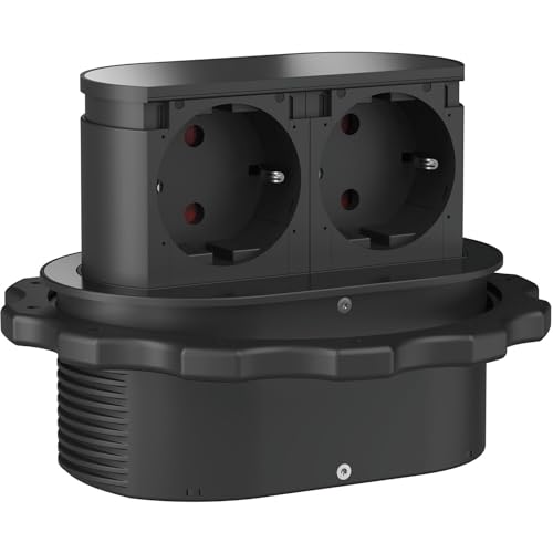 Regleta Piccolino negra de plástico y acero inoxidable (2 uds)