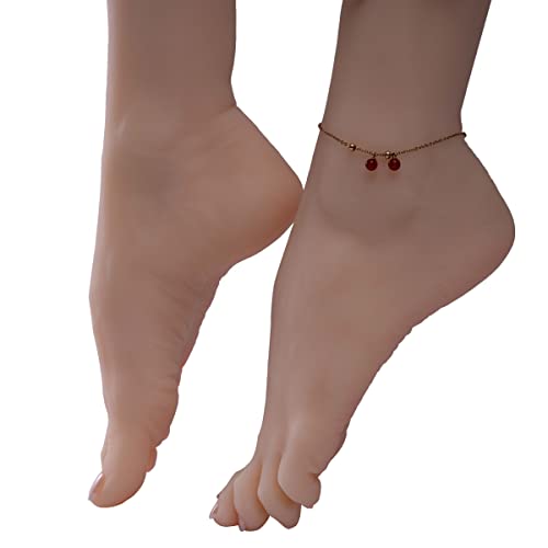 XXYXXY 1 Pair of Simulation Silicone Feet Model Feet Realistic Ladies Foot Skin Texture Feet Silicone Prop Feet Display Jewelry Shoes Art Exhibition Etc.