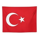 GONMFKM Türkei Flagge Wandteppich Wandbehang Tapisserie Nationalflagge Wandtuch Türkei Flagge...