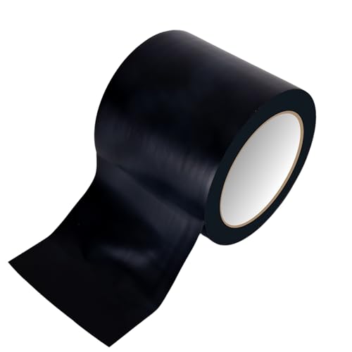Image of GTSE 4 inch x 108 ft Black PVC Vinyl Floor Tape, 12 Rolls, Safety Marking Tape, 6 mil Thick, Suitable for Dance Floors, Gyms, Warehouses, Sports Facilities