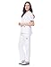 Dagacci Medical Uniform Womens and Mens Scrub Set Unisex Medical Scrub Shirt Top and Pant, White, Large,