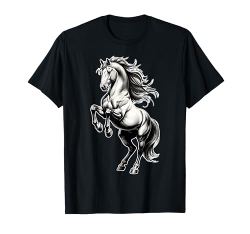 Shire Horse White Equestrian Rearing T-Shirt