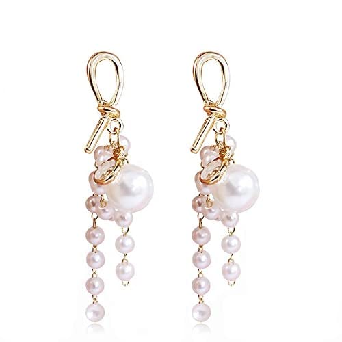 SANNIDHI® Pearl Earrings for Women Fashion Contemporary Vintage Pearl Drop Studs Earrings for Women Pearl Tassel Earrings for Girl Stylish Western Earrings Jewellery Gift for Women(White) - 1 Pair (B09QGJB4ND) Amazon Price History, Amazon Price Tracker