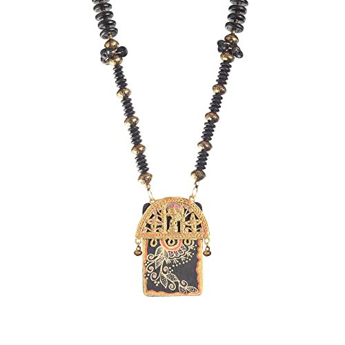 Image of AAKRITI ART CREATIONS Handcrafted Tribal & Wooden Necklace Collection | Dhokra, Ethnic, Brass & Artistic Designs | Royal, Boho & Nomadic-Inspired Statement Jewelry for Women