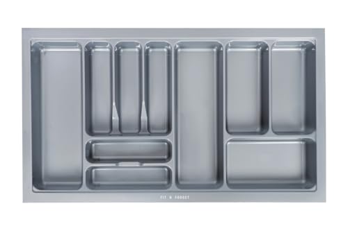 Image of Heavy PVC Cutlery Tray, Modular Kitchen Basket Storage Organizer, Stylish Cosmetics Tray (32.5x19 Inch) - Polyvinyl Chloride, Grey