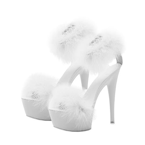 Sandales à talons hauts blanches au design élégant et fin Ipetboom