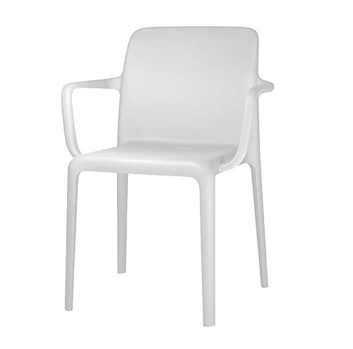 Silla modelo Bayo con reposabrazos de polipropileno, juego de 4 piezas - Disponible en 7 colores - Calligars (blanco óptico) Cover
