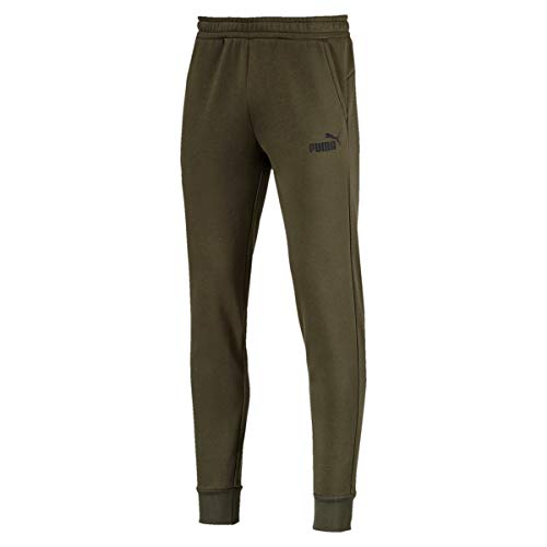 Image of Puma Men Ess Logo Pants Fl Cl Sweatpants - Forest Night, Large