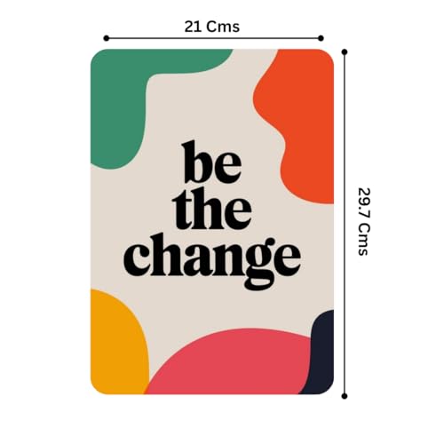 Image of Zesta Bathroom Decor Items Washroom Decor Tin Sign | Aesthetic Posters Wall Poster for Bedroom | Magnetic Cafe Decoration Items / Restaurant Decorations Items | Quirky Home Decor Bar Accent (Be the Change)