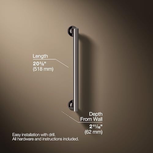 Barre d'appui 18" Kohler 11892-TT antidérapante et robuste - 6