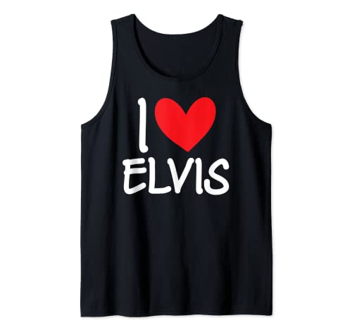 I Love Elvis Nombre Personalizado Hombres Guy BFF Amigo Corazón Camiseta sin Mangas