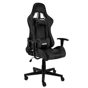 Moob Cadeira Gamer Reclinável GT Racer Com Almofadas para Lombar e Pescoço Preto