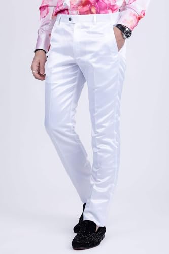 Barabas Men Shinny Dress Pants Black Navy White VP10204