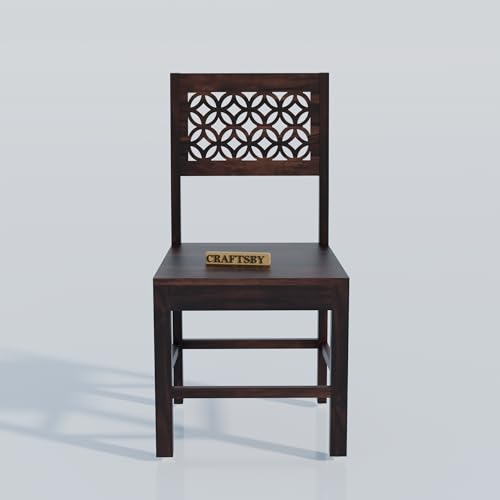 Image of 57 Inch Length Solid Sheesham Wood 6 Seater Dining Table Set | Six Seater Dinner Table with 6 Chairs | Dinning Table Set 6 Seater for Living Room | Wooden Table & Chair Set | Walnut Finish