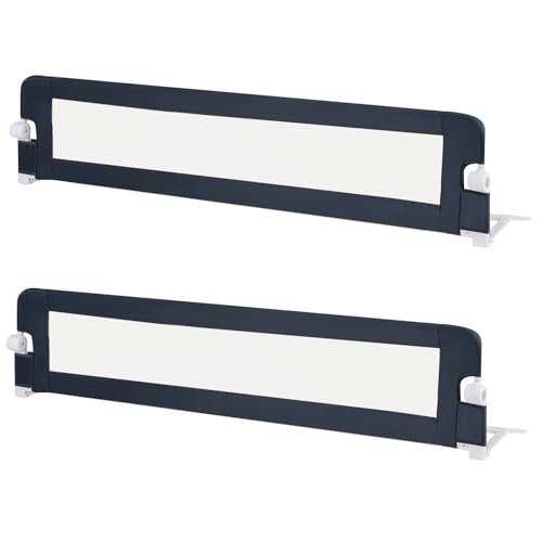 HONEY JOY Bed Rail for Toddlers, Extra Long, Foldable Portable Swing Down Safety Bed Guard Rail, Toddler Bed Rails for Crib, King Queen Full Twin Size Bed Mattress (Gray, 2 Pack, 70 Inch) -  HJ-2297-US