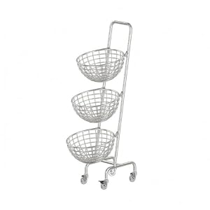 Xgdsnly 3段メッシュワゴン 金属製 バスケットトローリー スチール製 3段収納ワゴン 通気性がよい キャスター付き収納カート 省スペース カート パントリー用