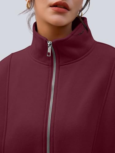 Image of AUTOMET Women's Quarter Zip Oversized Sweatshirt Fleece Mock Neck Pullover