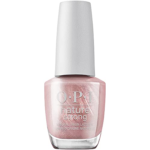 OPI Nature Strong Intentions Are Rose Gold - Smalto per Unghie Vegano* Oro Rosa Glitterato - Durata Fino A 7 Giorni - Brillantezza intensa- 15 ml