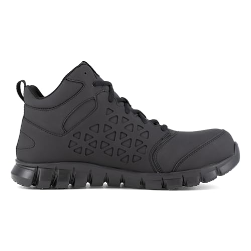 Reebok Work Men's Sublite Cushion Work Black and Gray Composite Toe Boots