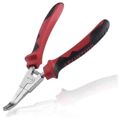 LEONTOOL 8 Inches Lock Ring Pliers Flat Snap Ring Pliers Special Circlip Pliers Reverse Pliers Angle Tip Retaining Ring Pliers Spreader Pliers for Transmission Transfer Cases, Bent Nose with Hole Cover