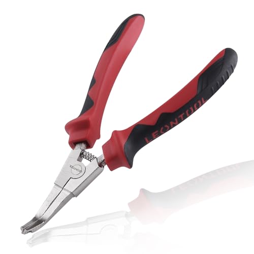 LEONTOOL 8 Inches Lock Ring Pliers Flat Snap Ring Pliers Special Circlip Pliers Reverse Pliers Angle Tip Retaining Ring Pliers Spreader Pliers for Transmission Transfer Cases, Bent Nose with Hole