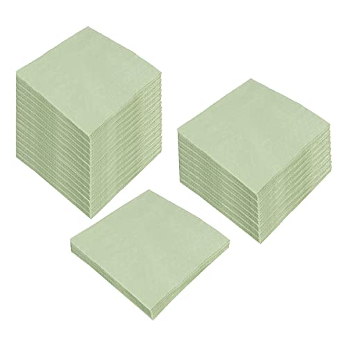 100 Pack Cocktail Napkin 2-Ply Disposable Napkins 5 x 5IN Sage-Green