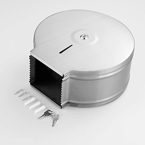 Asialeo Commercial Tissue Dispenser Commercial Toilet Paper Holders,9 Inch Paper Roller,Stainless Steel Theftproof Surface Mounted #TOP4